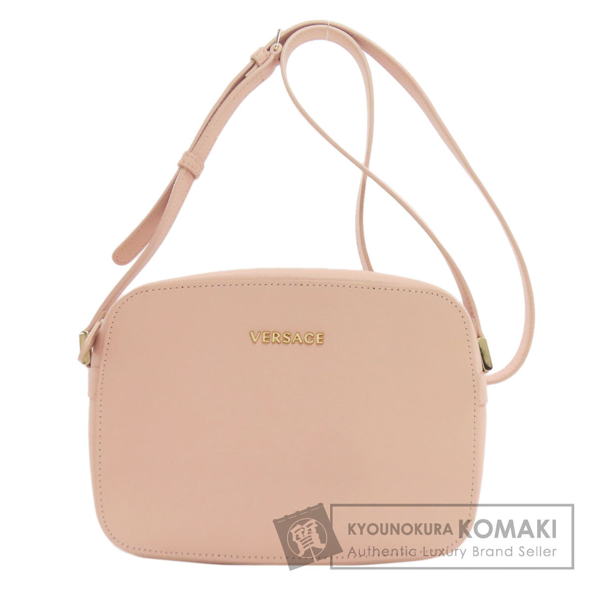 VERSACE logo Shoulder Bag Leather Ladies [Used]