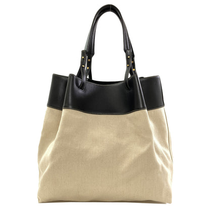 BOTTEGA VENETA logo Tote Bag Canvas LeatherLadies [Used]