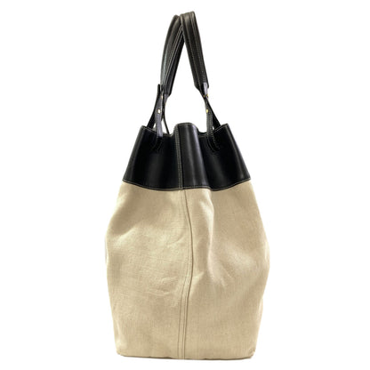 BOTTEGA VENETA logo Tote Bag Canvas LeatherLadies [Used]