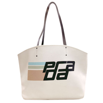 PRADA logo Tote Bag Canvas Ladies [Used]