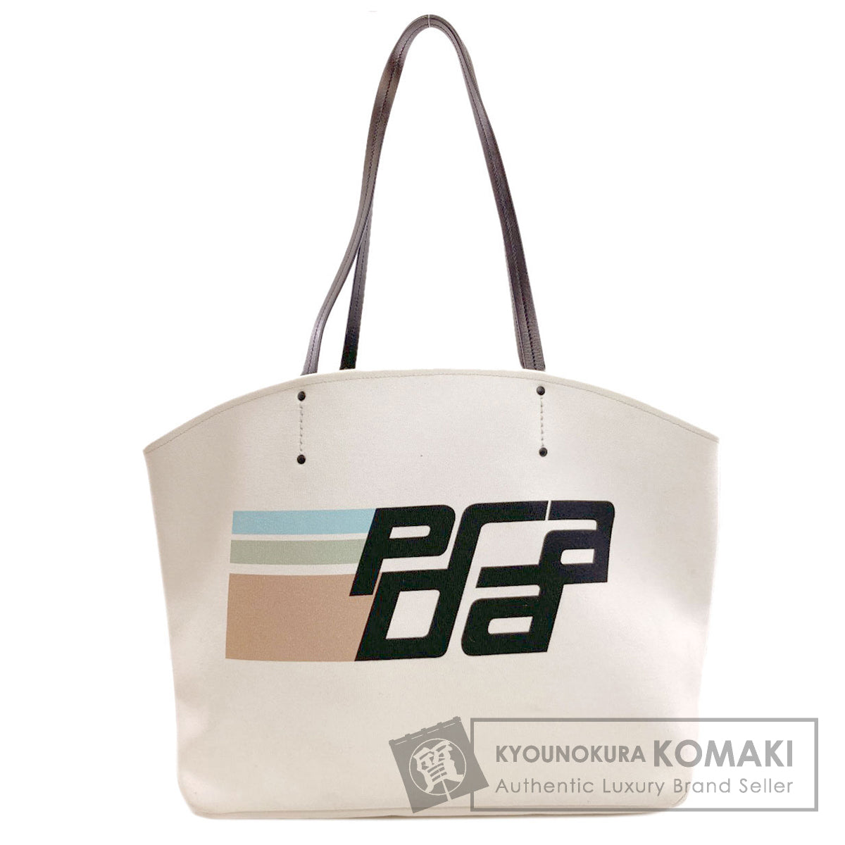 PRADA logo Tote Bag Canvas Ladies [Used]