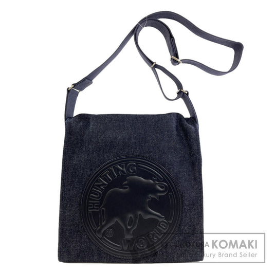 HUNTING WORLD logo Shoulder Bag Denim Ladies [Used]