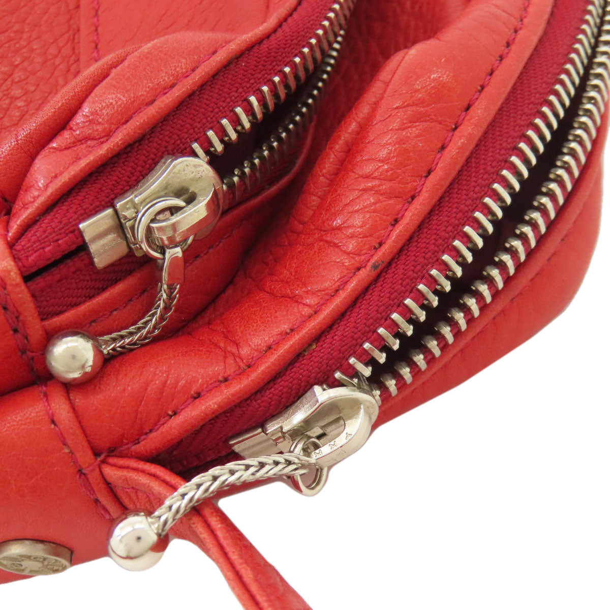 agnes b. logo Shoulder Bag Leather Ladies [Used]
