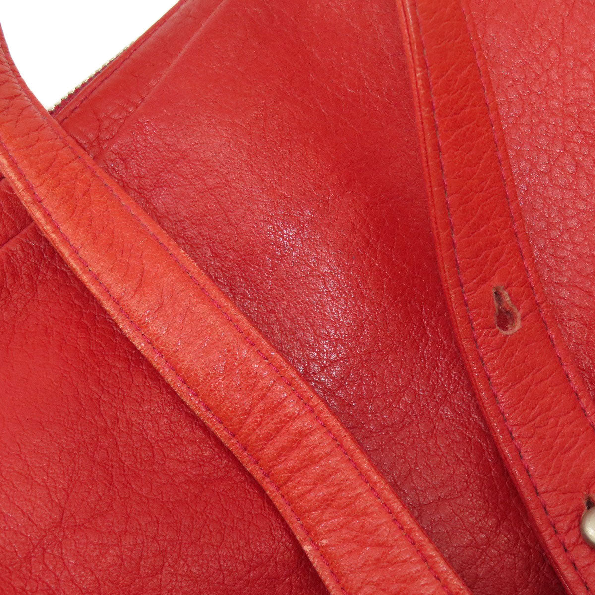 agnes b. logo Shoulder Bag Leather Ladies [Used]