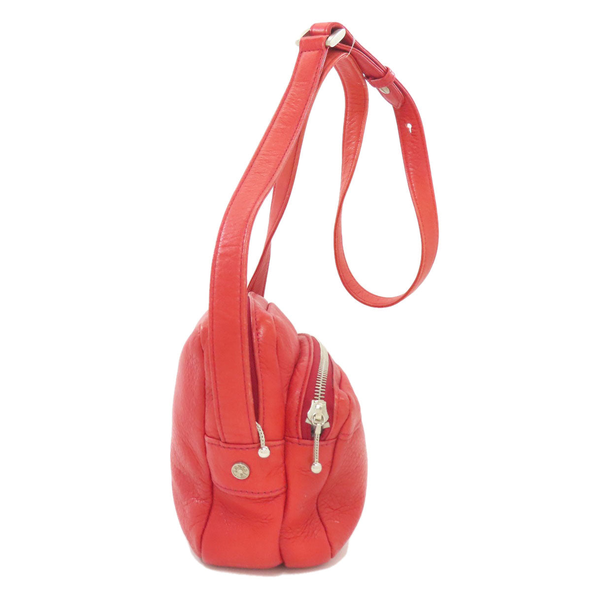 agnes b. logo Shoulder Bag Leather Ladies [Used]