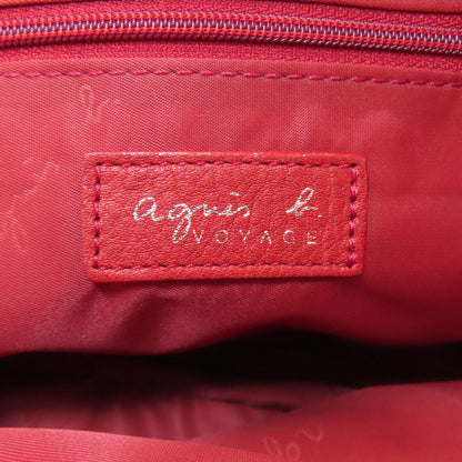 agnes b. logo Shoulder Bag Leather Ladies [Used]