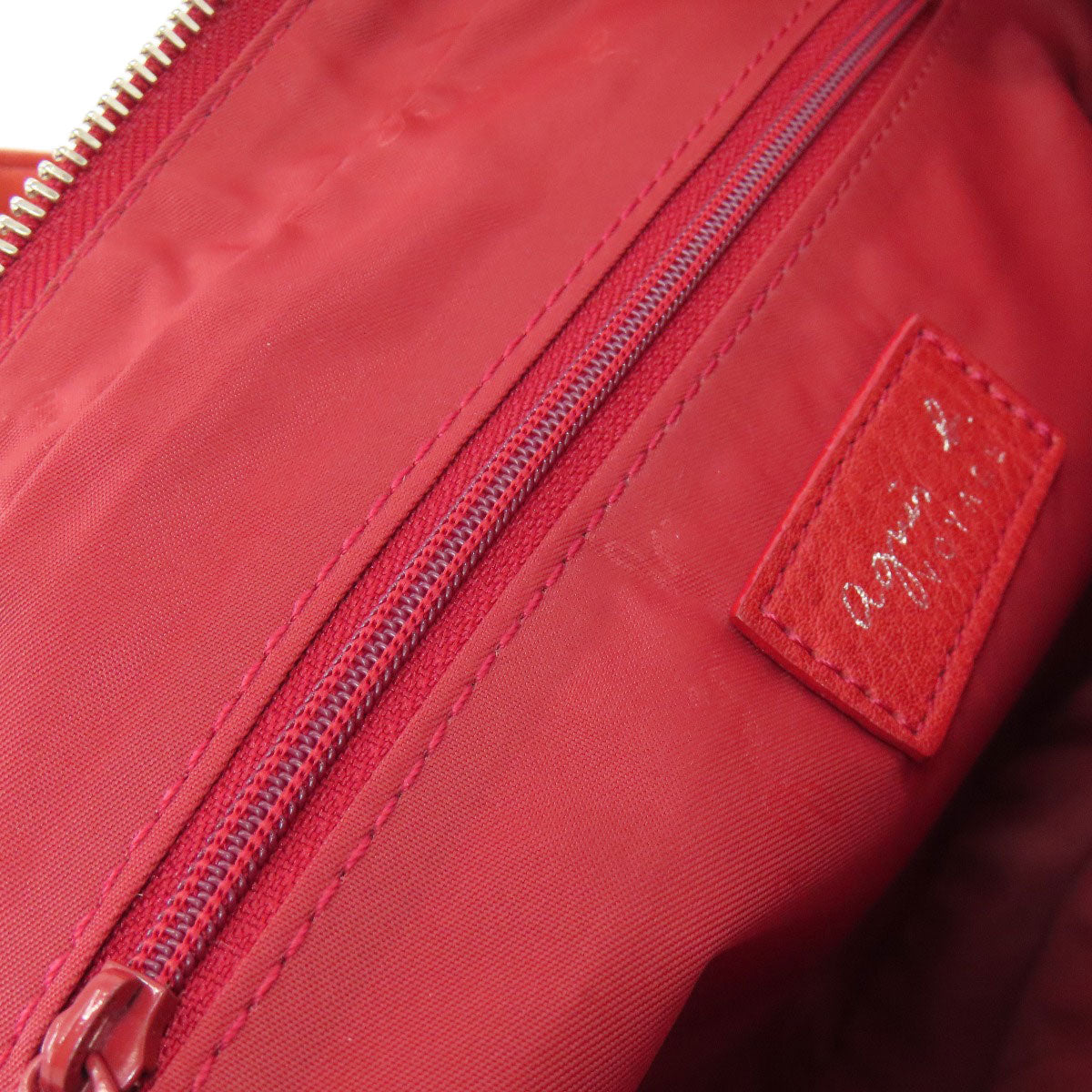 agnes b. logo Shoulder Bag Leather Ladies [Used]