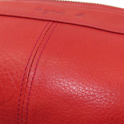 agnes b. logo Shoulder Bag Leather Ladies [Used]