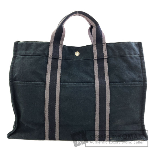 HERMES Sack Fool Toe MM SilverHardware Handbag Canvas Ladies [Used]