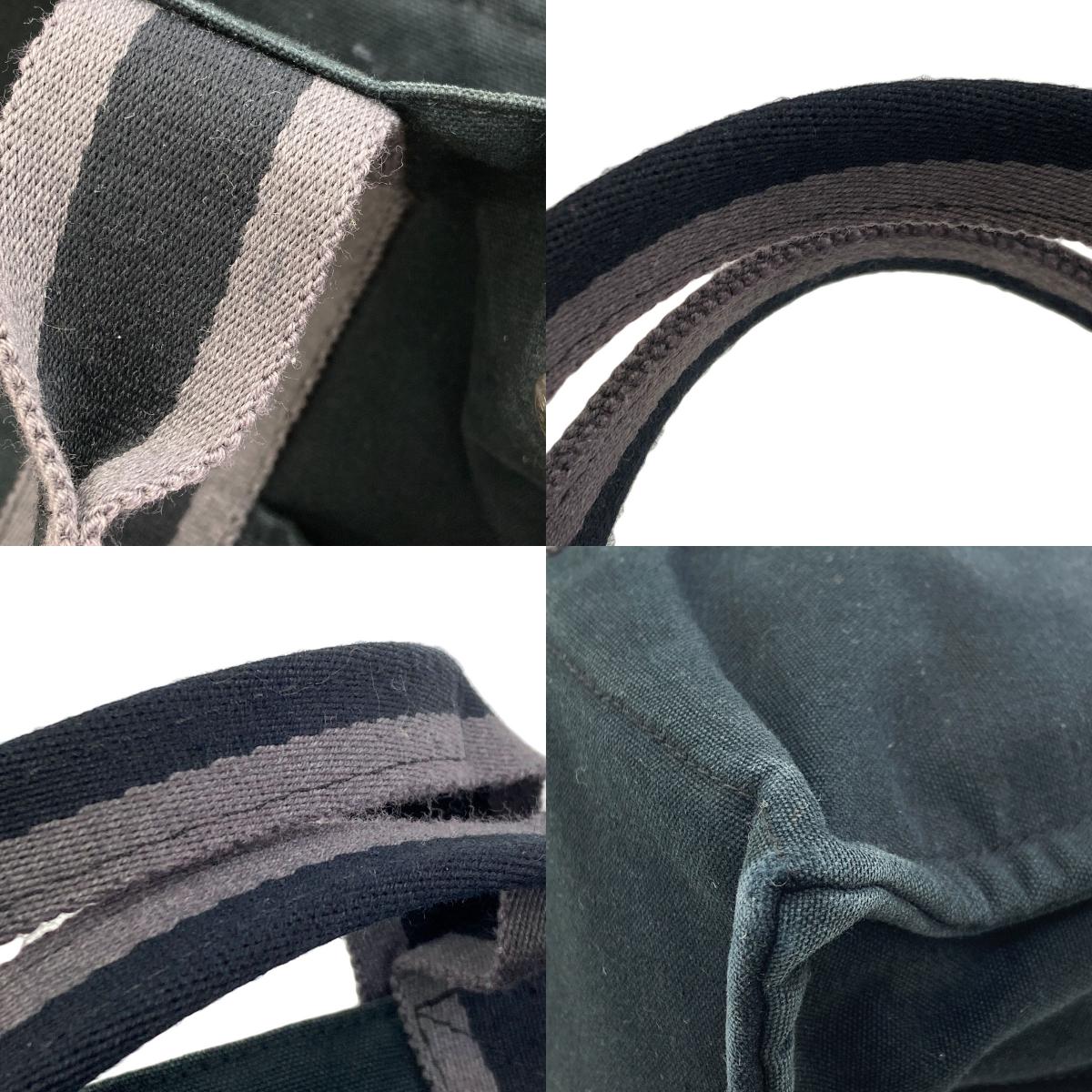 HERMES Sack Fool Toe MM SilverHardware Handbag Canvas Ladies [Used]