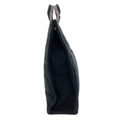 HERMES Sack Fool Toe MM SilverHardware Handbag Canvas Ladies [Used]