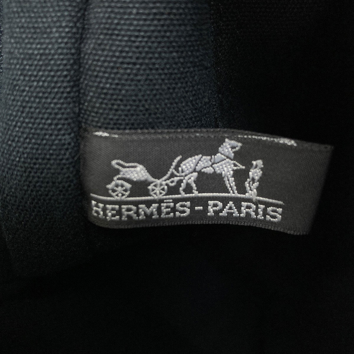 HERMES Sack Fool Toe MM SilverHardware Handbag Canvas Ladies [Used]