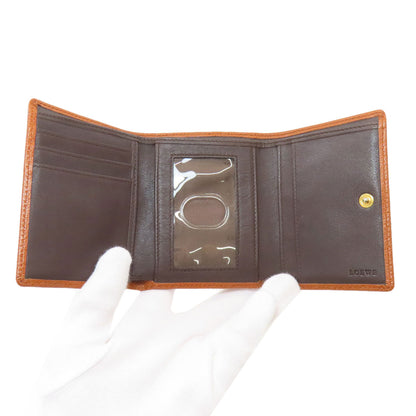 LOEWE anagram Bifold Wallet with Coin Pocket Leather Ladies [Used]
