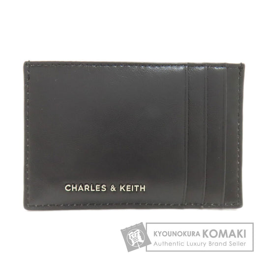 CHARLES＆KEITH Braid Card Case Leather Ladies [Used]