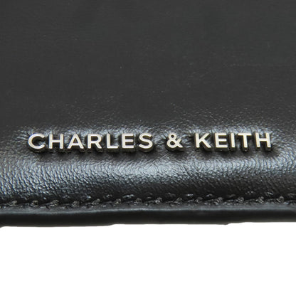 CHARLES＆KEITH Braid Card Case Leather Ladies [Used]