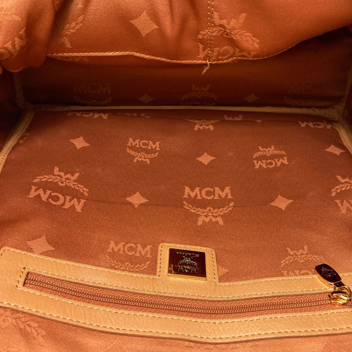 MCM logo Backpack Â· Daypack PVC Ladies [Used]