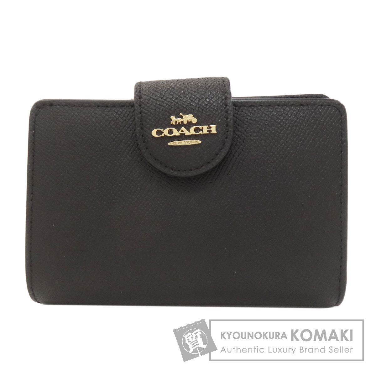 COACH 6390 logo Bifold Wallet with Coin Pocket Leather Ladies [Used]