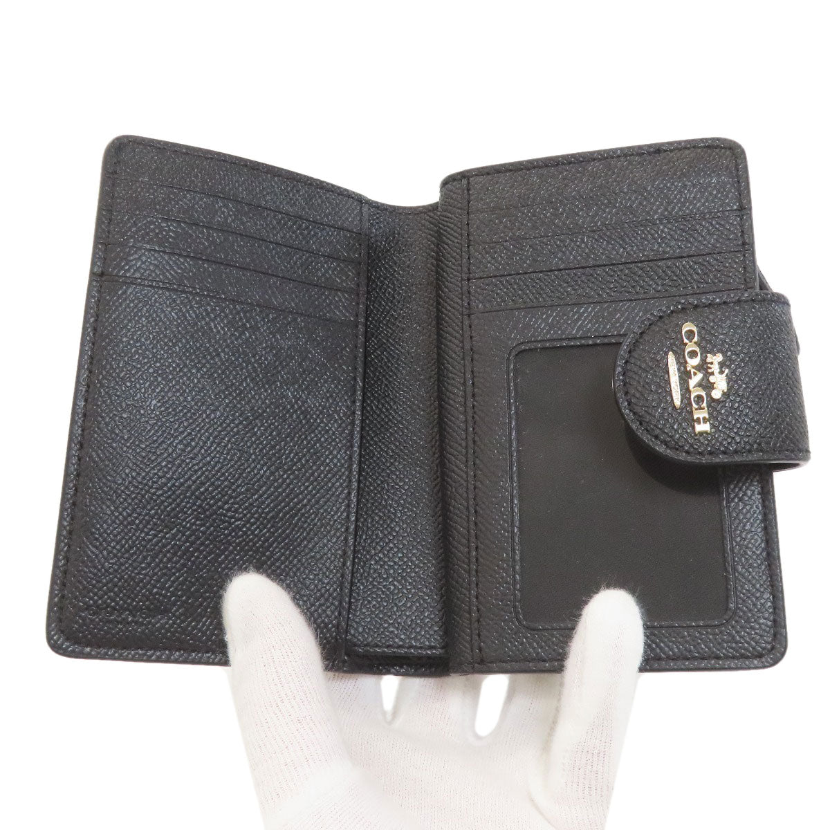 COACH 6390 logo Bifold Wallet with Coin Pocket Leather Ladies [Used]