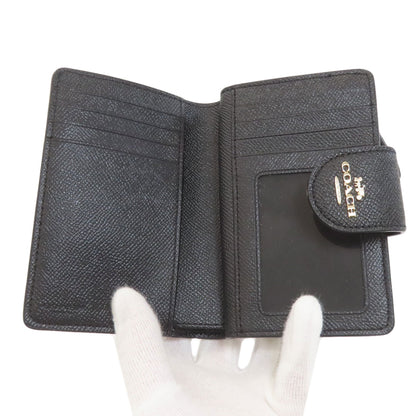COACH 6390 logo Bifold Wallet with Coin Pocket Leather Ladies [Used]