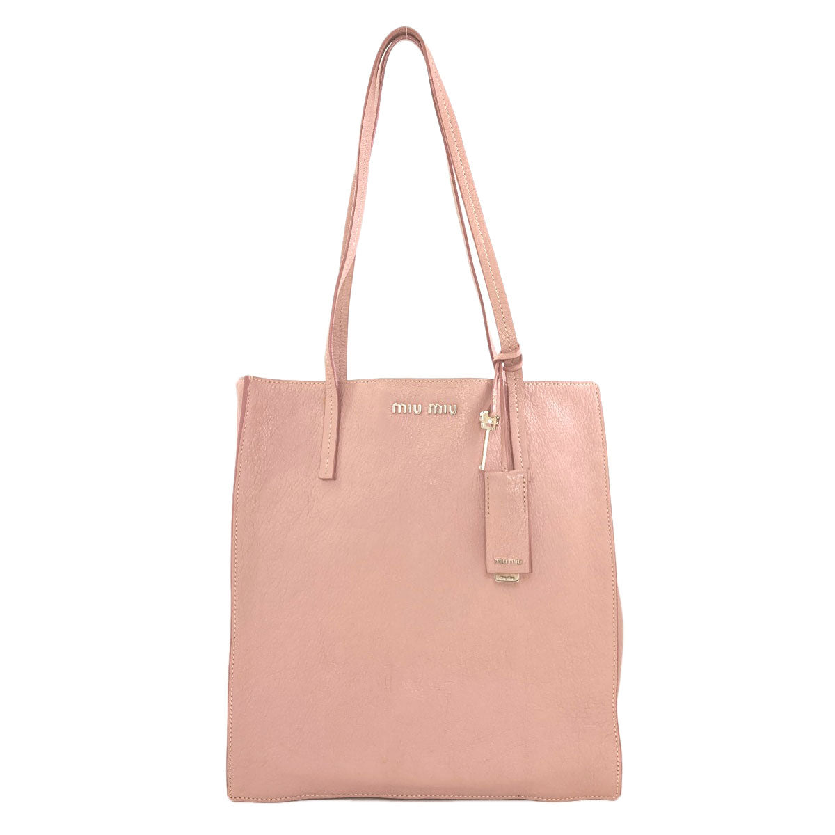 MIUMIU logo Tote Bag Leather Ladies [Used]