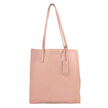 MIUMIU logo Tote Bag Leather Ladies [Used]