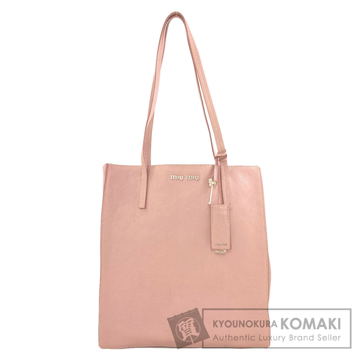 MIUMIU logo Tote Bag Leather Ladies [Used]