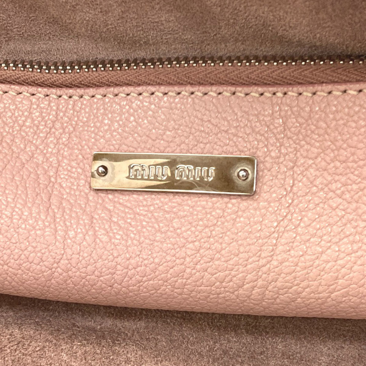 MIUMIU logo Tote Bag Leather Ladies [Used]