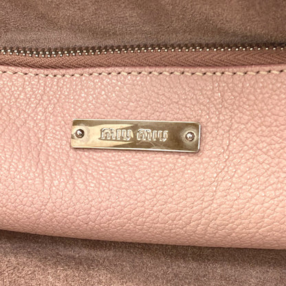 MIUMIU logo Tote Bag Leather Ladies [Used]