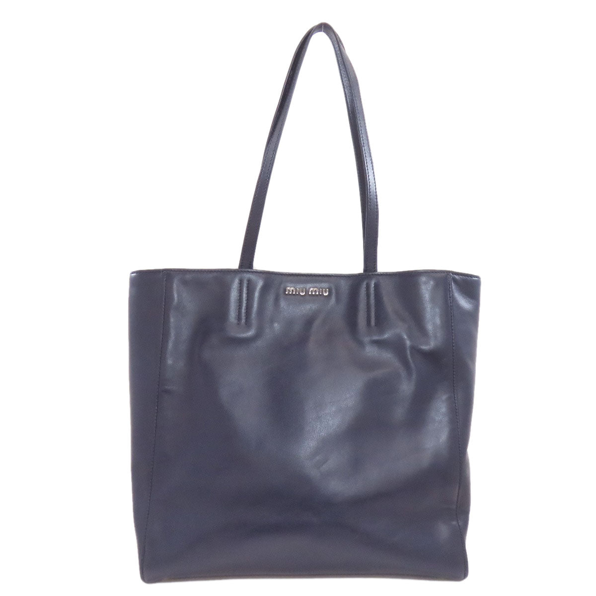 MIUMIU logo Tote Bag Leather Ladies [Used]
