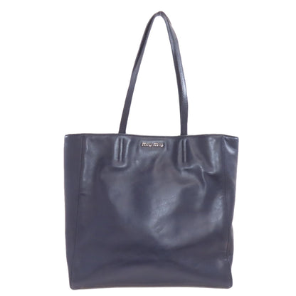 MIUMIU logo Tote Bag Leather Ladies [Used]