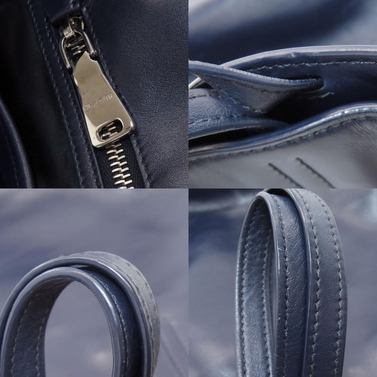 MIUMIU logo Tote Bag Leather Ladies [Used]