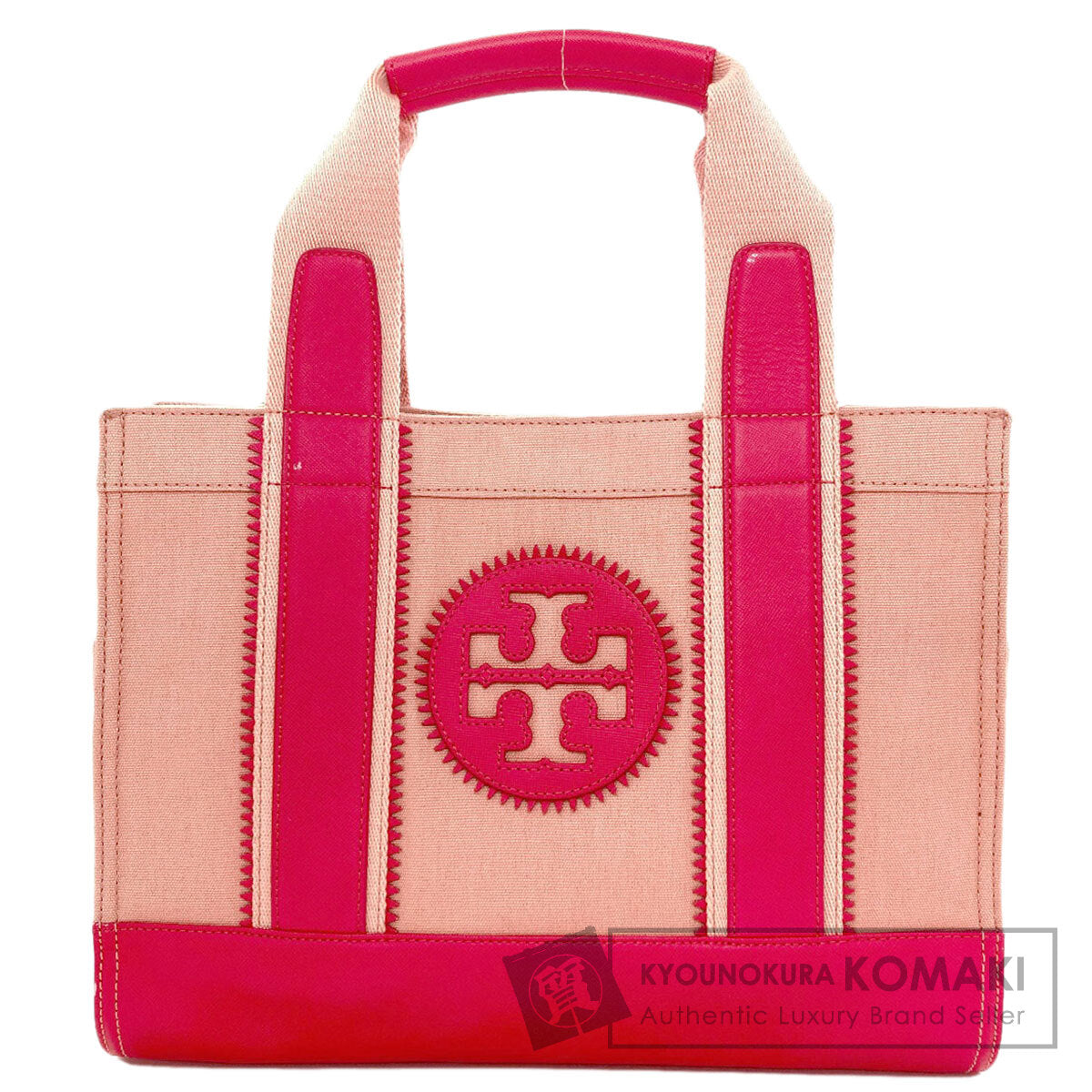 Tory Burch logo Handbag Canvas Ladies [Used]