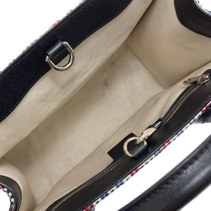 GUCCI 659983 Embroidery 2WAY Handbag Canvas Ladies [Used]