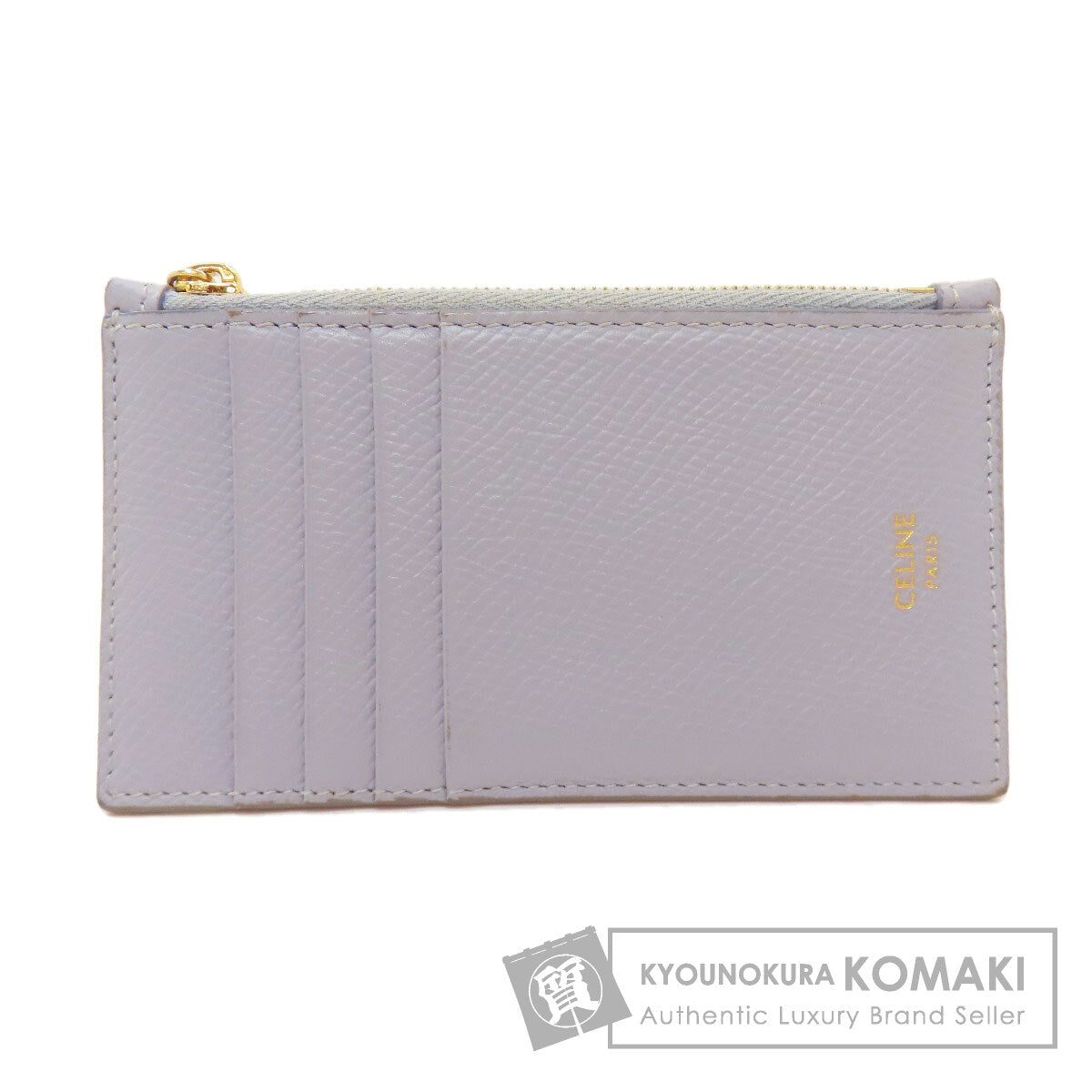 CELINE logo Card Case Leather Ladies [Used]