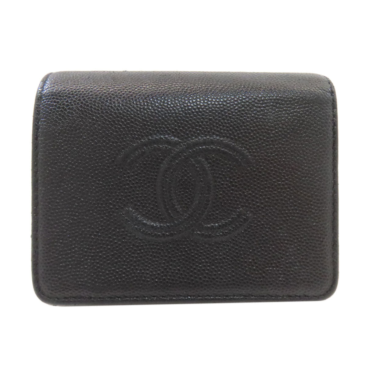 CHANEL Matelasse Tri-Fold Wallet Bifold Wallet with Coin Pocket Grained Calfskin Skin Ladies [Used]