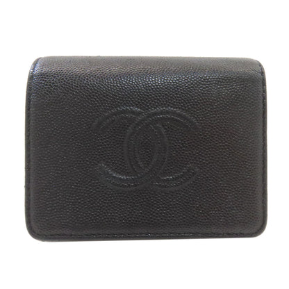 CHANEL Matelasse Tri-Fold Wallet Bifold Wallet with Coin Pocket Grained Calfskin Skin Ladies [Used]