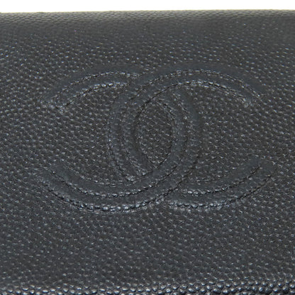 CHANEL Matelasse Tri-Fold Wallet Bifold Wallet with Coin Pocket Grained Calfskin Skin Ladies [Used]