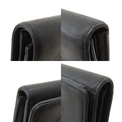 CHANEL Matelasse Tri-Fold Wallet Bifold Wallet with Coin Pocket Grained Calfskin Skin Ladies [Used]