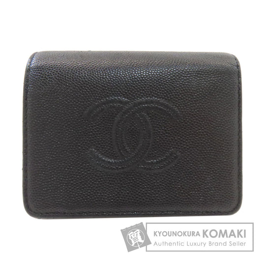 CHANEL Matelasse Tri-Fold Wallet Bifold Wallet with Coin Pocket Grained Calfskin Skin Ladies [Used]
