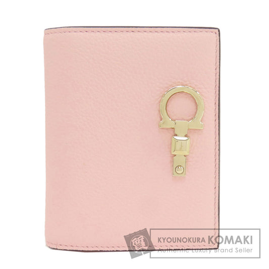 Salvatore Ferragamo GanciniHardware Bifold Wallet with Coin Pocket Leather Ladies [Used]