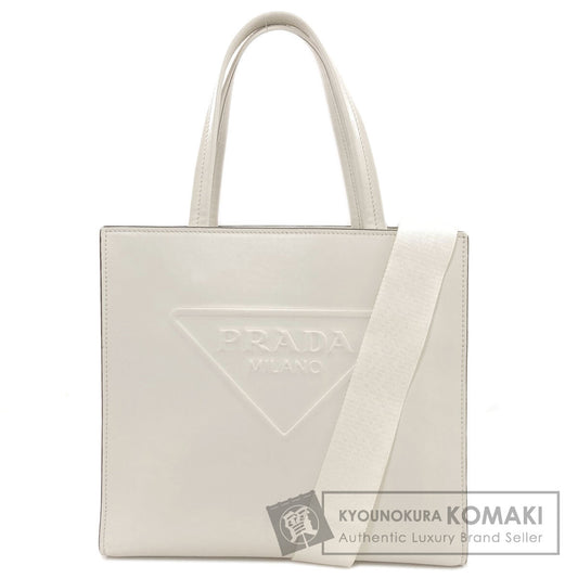 PRADA Embossed triangle 2WAY Handbag Calf Ladies [Used]