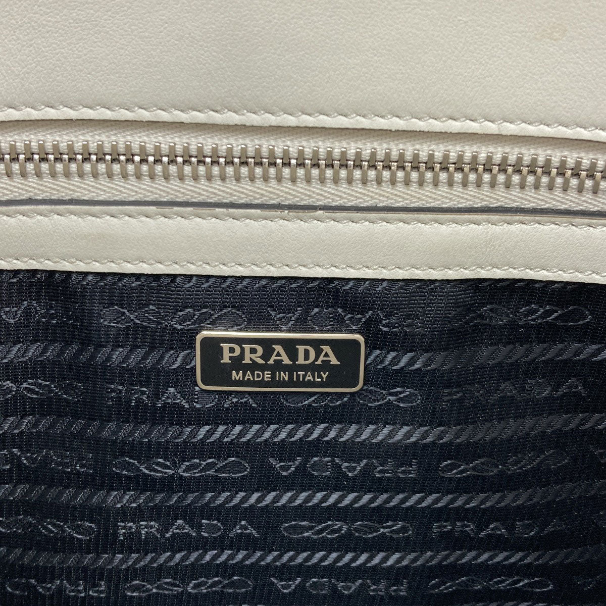 PRADA Embossed triangle 2WAY Handbag Calf Ladies [Used]