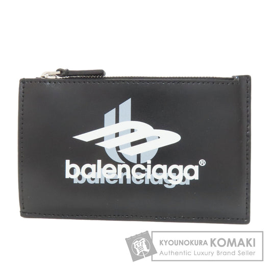 BALENCIAGA 640535 Logo print Card Case Leather Ladies [Used]