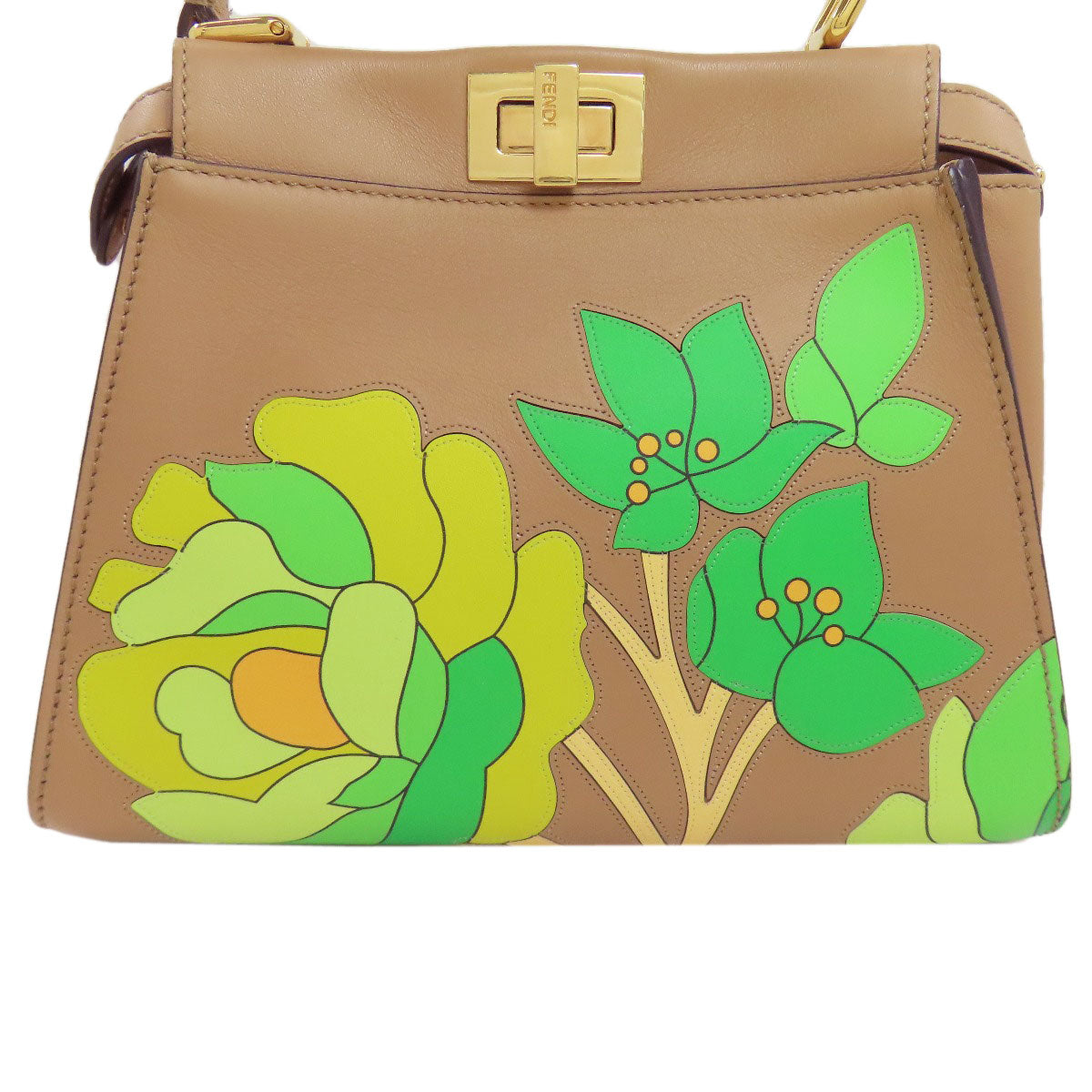 フェンディ ピーカブー ミニ フラワー 2WAY ハンドバッグ カーフ レディース 【中古】【FENDI】
