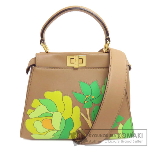 フェンディ ピーカブー ミニ フラワー 2WAY ハンドバッグ カーフ レディース 【中古】【FENDI】