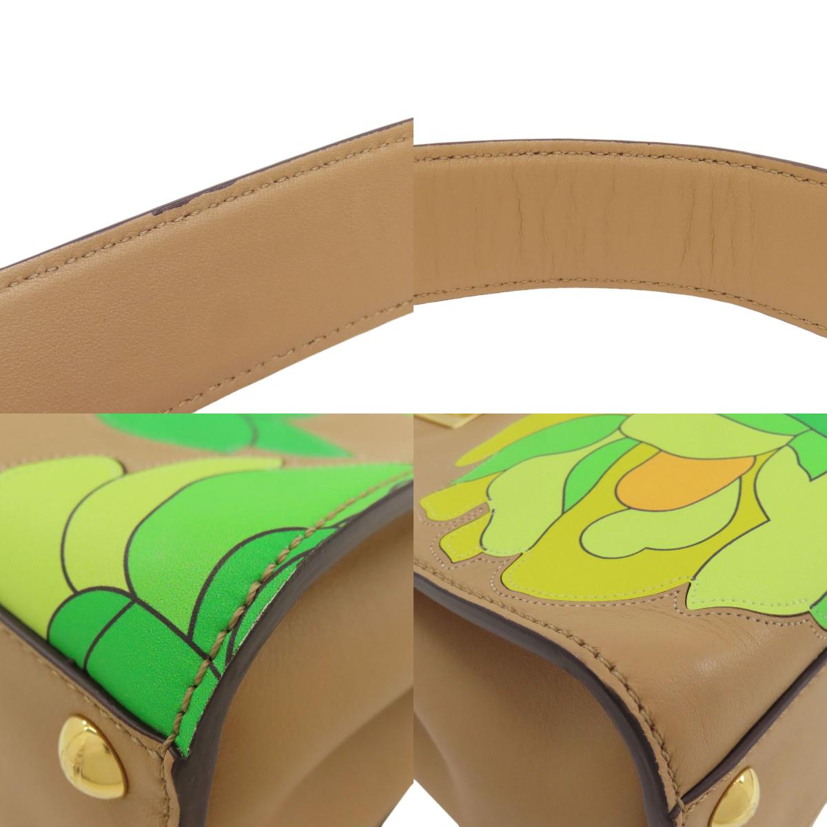 フェンディ ピーカブー ミニ フラワー 2WAY ハンドバッグ カーフ レディース 【中古】【FENDI】