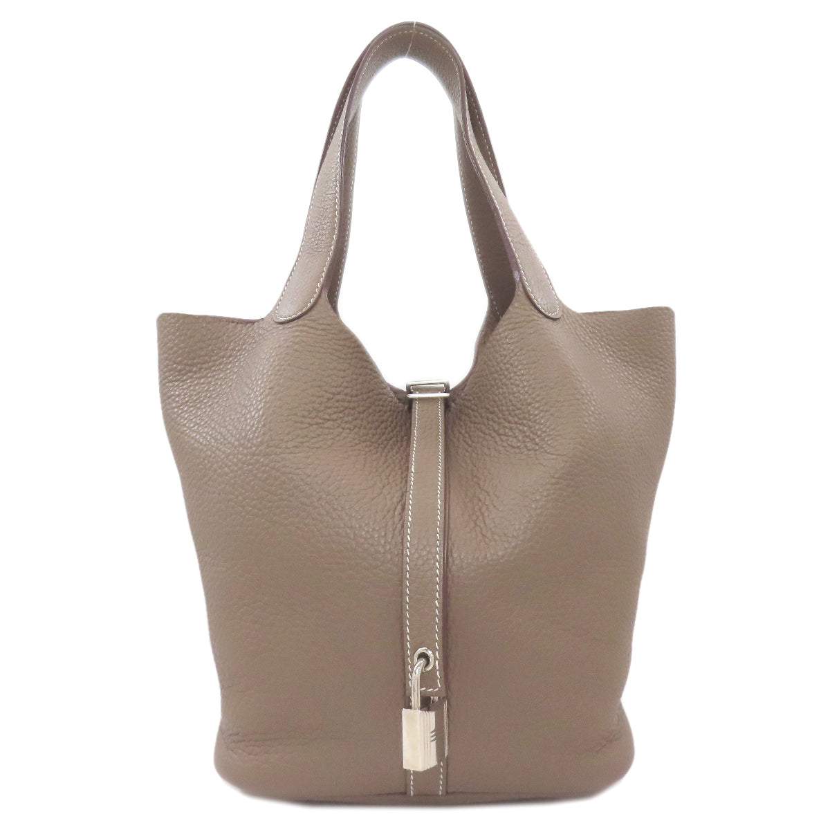 HERMES Picotin Lock MM Etoupe SilverHardware Handbag Taurillon Clemence Ladies [Used]