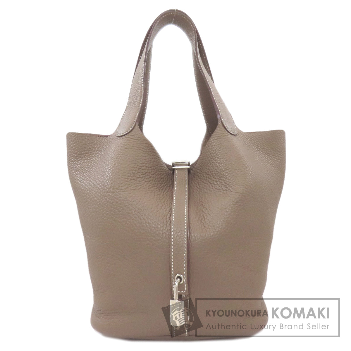 HERMES Picotin Lock MM Etoupe SilverHardware Handbag Taurillon Clemence Ladies [Used]