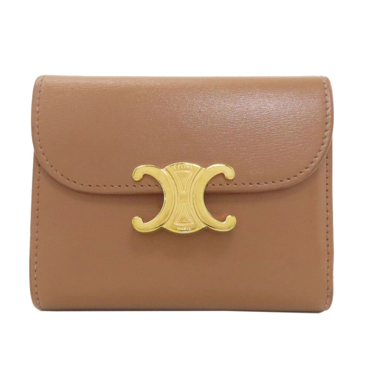 CELINE Macadam Tri-fold Wallet Bifold Wallet with Coin Pocket Leather Ladies [Used]