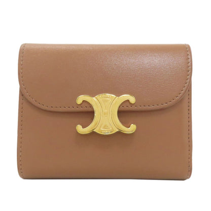 CELINE Macadam Tri-fold Wallet Bifold Wallet with Coin Pocket Leather Ladies [Used]